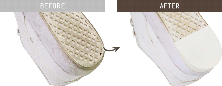 スニーカー修理の例(コーナーハーフ)